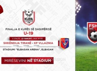 Vllaznia- Shkëndia e Tiranës, finalja e Kupës së U-19, të enjten në “Elbasan Arena”