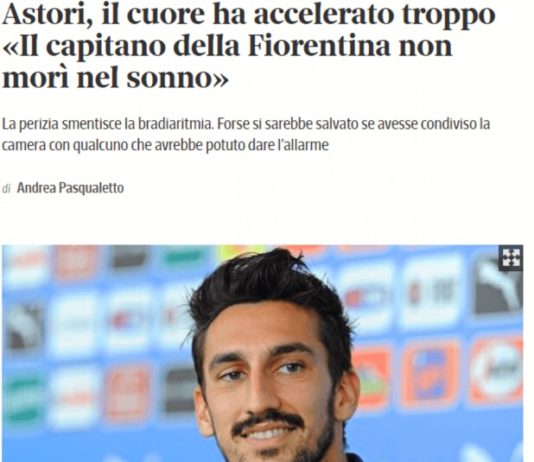 Raporti i mjekësisë ligjore: Davide Astori nuk ka vdekur në gjumë…