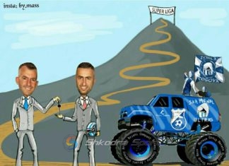 Samuel Nikaj në karikaturë. Në Vushtrri i besojnë çelësat drejt Superligës