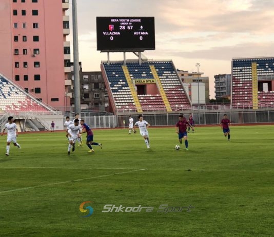 Vllaznia bën lojën, por Astana fiton 1-0 pjesën e parë