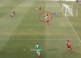VIDEO/ 11-metërsh SKANDALOZ në kampionatin shqiptar, lojtari rrëshket vetë dhe arbitri akordon PENALLTI