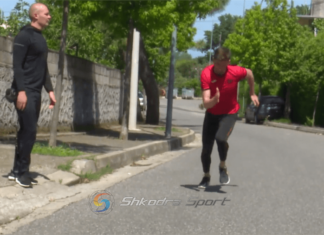 Pas mbylljes së stadiumit, atleti Franko Burraj stërvitet në rrugët e qytetit të Shkodrës