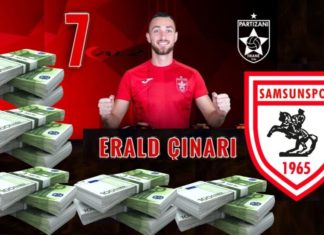 Erald Çinari ka firmosur me Samsunsporin, por Partizani ende nuk e ka zyrtarizuar