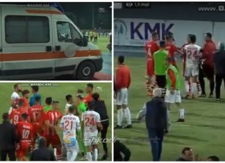Momente tensioni në fundin e ndeshjes Skënderbeu-Partizani