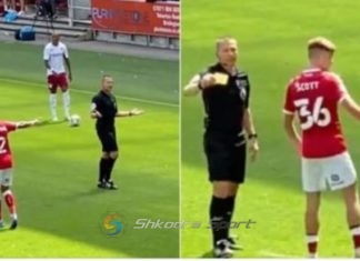 VIDEO EPIKE/ Ndodh edhe kështu! Gjyqtari anglez ndëshkon tifozët me karton të verdhë