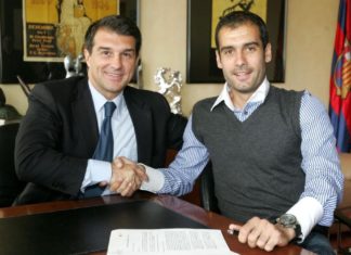 Dëshira e Laportës, të kthejë Guardiolën te Barça