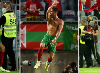 U ndëshkua me karton të verdhë pasi hoqi fanellën, CR7 skualifikohet dhe niset për në Manchester