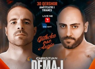 Boksieri shkodran Kristian Demaj më 30 qershor në ringun profesionist ndaj një turku