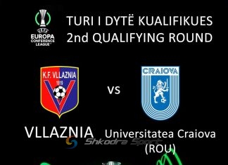 ZYRTARE/ UEFA cakton datat dhe oraret e ndeshjeve mes Vllaznisë dhe Craiovës