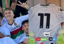 18 vjeçari shkodran Francesco Dibra i shënon gol Interit dhe i jep fitoren Ternanës