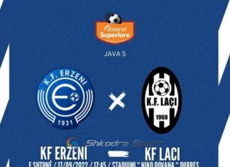 Erzeni- Laçi, publikohen formacionet zyrtare të të dy ekipeve