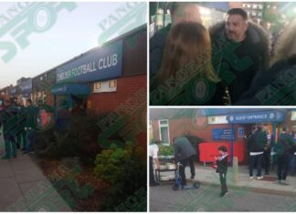 Tifozët shkodranë presin Vllazninë e femrave në Londër para ndeshjes me Çelsin. Mes tyre dhe babai i Brojës