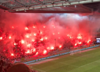 VIDEO/ Tifozeri që do e kishin zili edhe Reali e Barça, tifozët e ekipit në Bundesliga 2 i vënë ‘flakën’ stadiumit