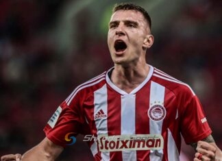 E VEÇANTË/ 20 vjeçari shkodran Andreas Ndoj shënon golin e parë me Olimpiakosin