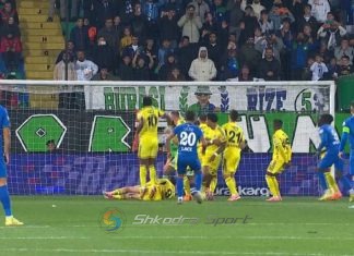Qazim Laçi gol spektakolar me goditje dënimi e më pas karton të kuq